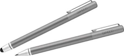  Wacom - Bamboo Stylus Duo with Ballpoint Pen for Apple® iPad®, select Android Tablets and Kindle Fire - Silver
