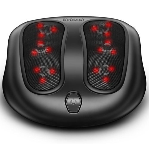 Nekteck - Shiatsu Foot Massager with Heat - Black-Front_Standard 