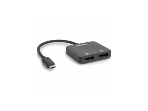 Rocstor - USB-C to Dual DP Adapter - 4K/60Hz - USB-C Male, 2 DP Female - 3840x2160 - Black-Front_Standard 
