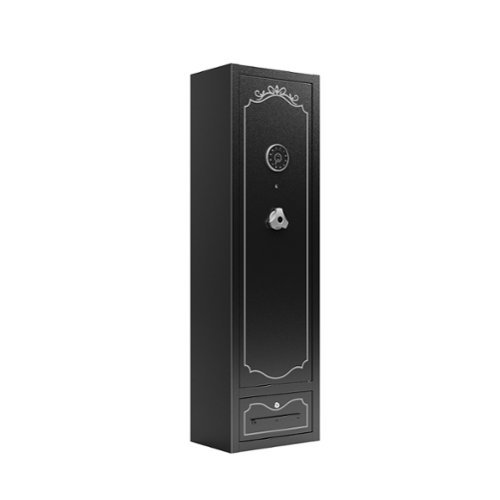 GOODSILO - 8-Gun Capacity Safe - Secure Storage for Rifles, Pistols & Shotguns with Digital Lock & Drawer - Black-Front_Standard 