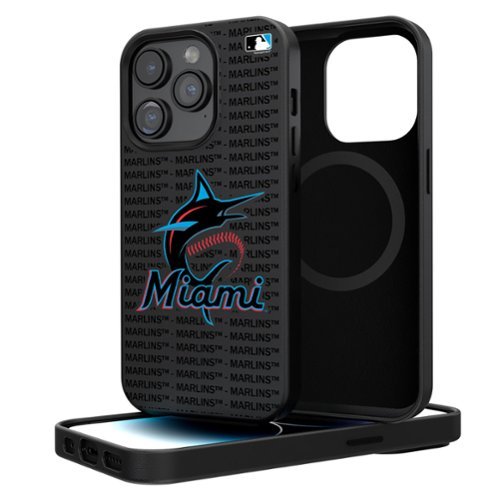 Keyscaper - MLB - Miami Marlins Primary Logo iPhone Magnetic Bump Case - 16 Pro Max - Black-Front_Standard 