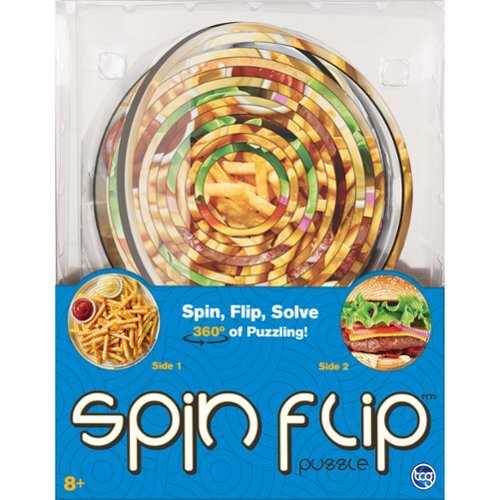 TCG Toys Spin Flip Puzzle: Burger & Fries- 14 Rings - 2-In-1: Double-Sided Puzzle,8+ GLOBAL SHIPPING