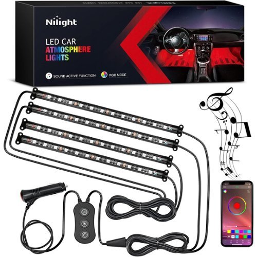 PARKER SLATER - Car Interior Lights, RGB Strip with APP Control, Music Sync & Multi-Scene Mode for Cars/Trucks/SUVs - ‎4PCS LED Strip Lights—APP-Front_Standard 