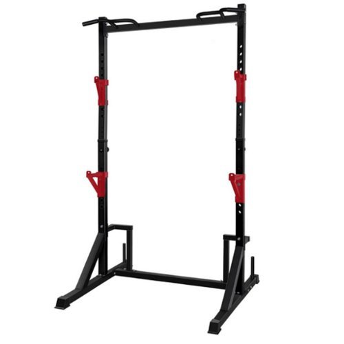 KERDOM - Height Adjustable Power Rack with Pull up Bar Muscles Trainer, Power Tower Pull Up Dip Station Heavy Capacity 700lbs - Black-Front_Standard 