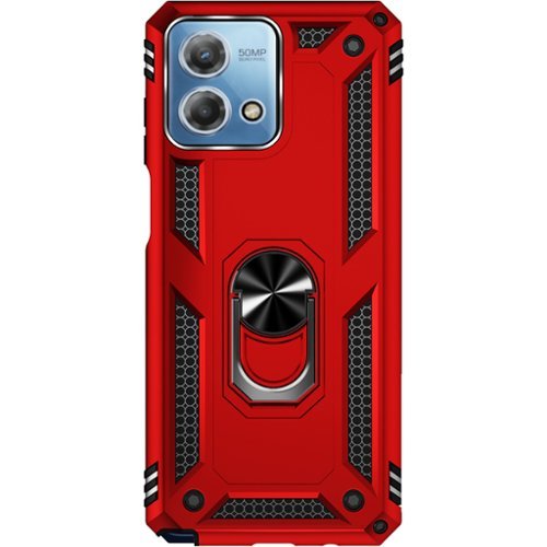 SaharaCase - Military Kickstand Series with Belt Clip Case for Motorola G Stylus 5G (2023) - Red-Front_Standard 