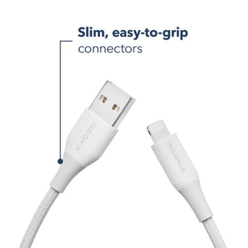 Insignia™ 4' Lightning to USB Braided Charge-and-Sync Cable (2 Pack) - Moon Gray BUY IN SINGAPORE