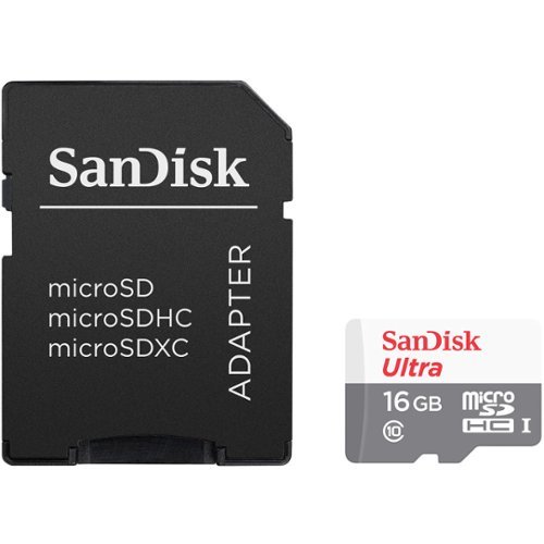 SANDISK - 16GB Ultra UHS-I microSDHC Memory Card with SD Adapter-Front_Standard 