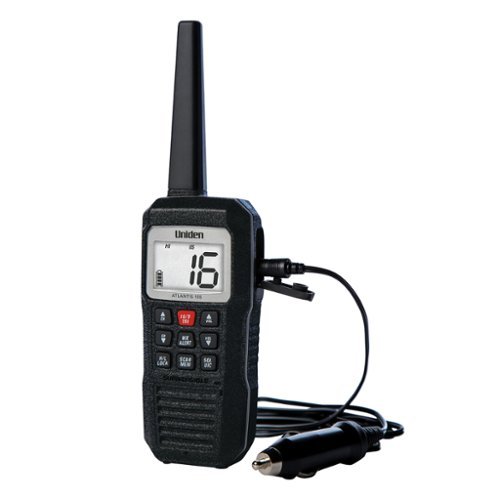 Uniden - ATLANTIS 155 Floating Handheld 2-Way VHF Marine Radio - Black-Front_Standard 