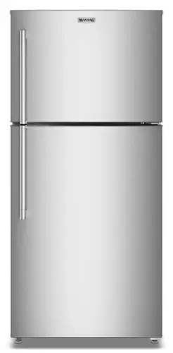 Front. Maytag - 19 Cu. Ft. Top-Freezer Refrigerator with Garage Mode - Fingerprint-Resistant Stainless Finish.
