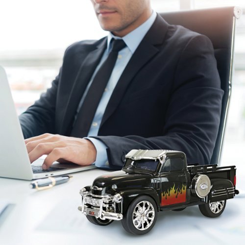 QFX Retro Classic Truck Portable Bluetooth Speaker with Bass Radiator and LED Lights - Black WHERE TO BUY