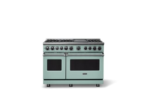 Viking - 48 in. Wide 6 Burner Dual Fuel Sealed Burner Range with Griddle - Splash-Front_Standard 