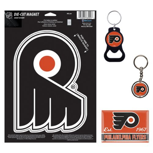 WinCraft - Philadelphia Flyers 4-Pack Key Rings and Magnets Set - Multicolor-Front_Standard 