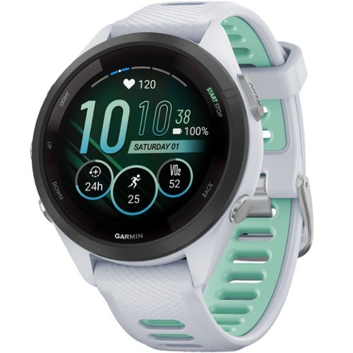 Garmin - Forerunner 265S GPS Smartwatch 42 mm Fiber-reinforced polymer - Black/Whitestone