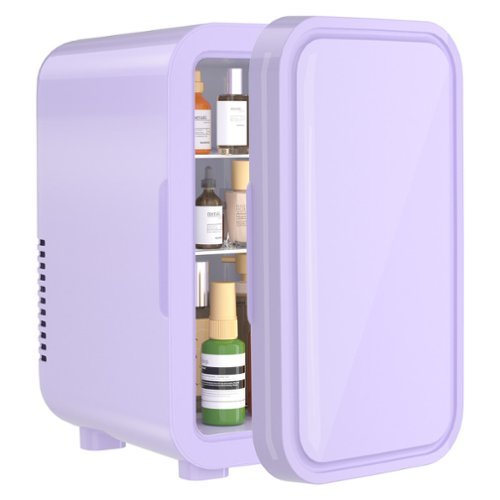 YASHE - 6L Mini Fridge, 8 cans, 110V AC/DC, portable thermoelectric cooler& warmerfor skincare, beverages, car - Purple-Front_Standard 