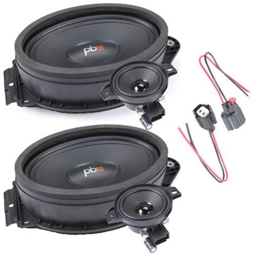 Powerbass - OE69C-GM2 - 6"x9" 2 Ohm Direct Fit Compatible with GMC OEM Component Speakers Kit / 80Wmrs - 160Wmax - Pair - Black/Gray-Front_Standard 