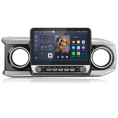 Junsun - For Toyota Tacoma 2016-2021 10.1"1+32GB Android 15 carplay Car Stereo Radio GPS Navi RDS SWC WIFI FM BT - Black-Front_Standard 