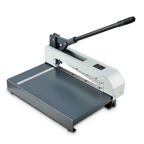 VEVOR - Guillotine Sheet Metal Shear, 12 in Manual Hand Plate Shear, Heavy Duty Metal Plate Cutter Tool, with Solid Steel Frame - Gray-Front_Standard 