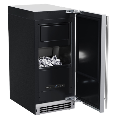 U-Line - Craft Clear Ice Machine 15" Pump Reversible Hinge Stainless Solid Door with BrightShield - Stainless Steel