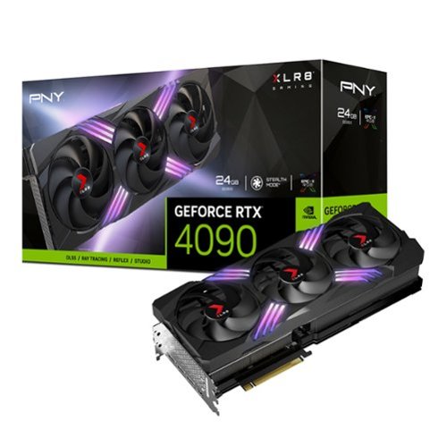 PNY - NVIDIA GeForce RTX 4090 24GB GDDR6X PCI Express 4.0 Graphics Card with Triple Fan and DLSS 3 - Black-Front_Standard 