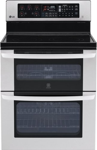  LG - 30&quot; Self-Cleaning Freestanding Double Oven Electric Convection Range - Stainless Steel