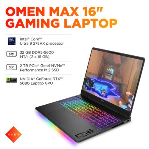 HP OMEN MAX 16 OLED 240Hz Gaming Laptop - Intel Core Ultra 9 275HX 2025 - 32GB Memory - NVIDIA GeForce RTX 5080 - 2TB SSD - Shadow Black WORLDWIDE DELIVERY