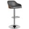 Simpli Home - Hutton Mid Century Modern Metal Adjustable Bar Stool - Charcoal Grey-Front_Standard