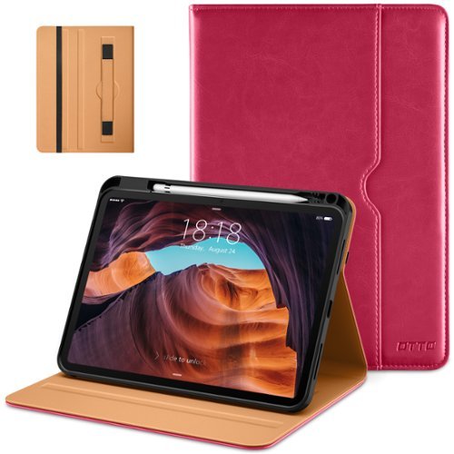 DTTO - Case for iPad 11th Gen 11" 2025 (A16) & 10th Gen 10.9" 2022, Leather Folio Cover with Pencil Holder & Auto Wake/Sleep - Peach-Front_Standard 