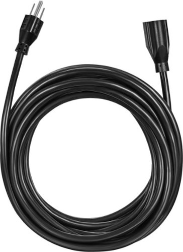 Best Buy essentials™ 25' 16 AWG Indoor/Outdoor Extension Power Cord - Black WORLDWIDE DELIVERY