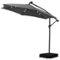 Ainfox - 10FT Solar LED Outdoor Patio Yard Offset Umbrella with Cross Base for Market,Garden,Deck,Backyard,Pool,with light - Gray-Front_Standard