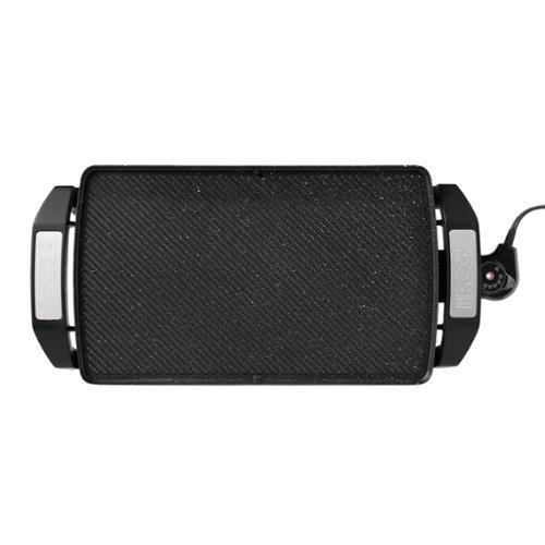 THE ROCK by Starfrit - 024427-002-0000 16.5 In. X 9.75 In. Electric Reversible Grill/griddle - Black-Front_Standard 