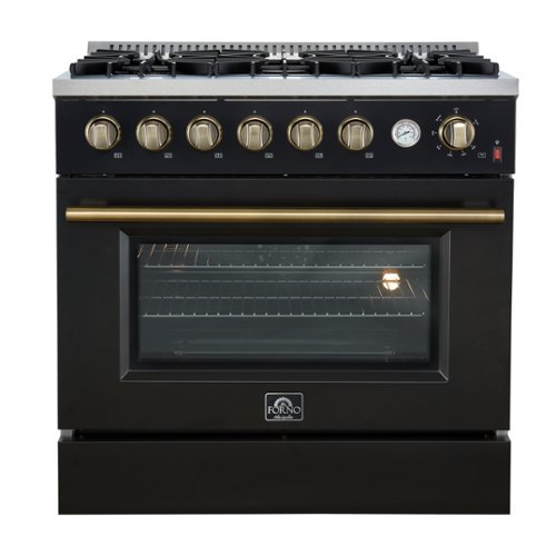 Forno Appliances - Marco 5.36 Cu. Ft. Freestanding Gas Convection Range with Hidden Bake Element - Black