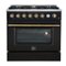 Forno Appliances - Marco 5.36 Cu. Ft. Freestanding Gas Convection Range with Hidden Bake Element - Black-Front_Standard