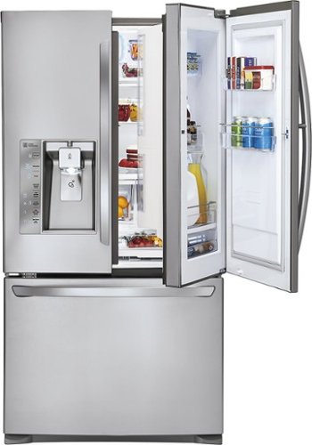  LG - Door-in-Door 28.6 Cu. Ft. French Door Refrigerator with Thru-the-Door Ice and Water - Stainless Steel