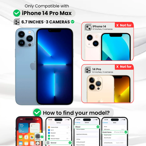 Entronix [Magnetic] Case for iPhone 14 Pro Max [Clear Back] Luxury