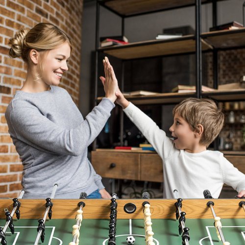 Costway 48'' Competition Sized Wooden Soccer Foosball Table Home Recreation Adults & Kids - Brown+Black GLOBAL SHIPPING