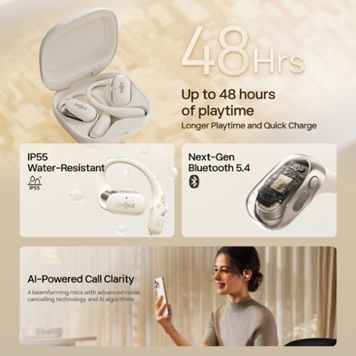 Shokz OpenFit 2 Open-Ear True Wireless Earbuds - Beige BUY IN EUROPE