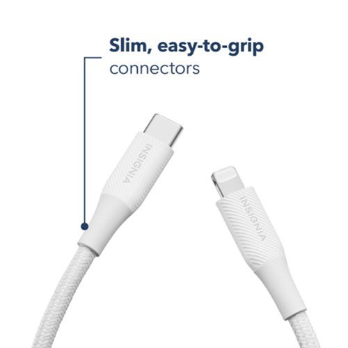 Insignia™ 6' Lightning to USB-C Braided Charge-and-Sync Cable (2 Pack) - Moon Gray BUY IN SINGAPORE