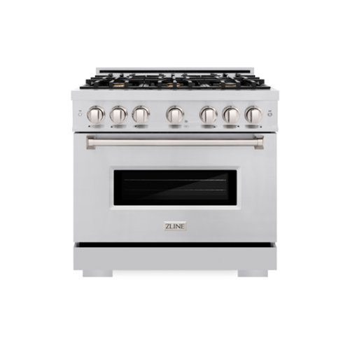 ZLINE - 36" Classic Dual Fuel Range with 6 Brass Burners and Convection Oven (CDR-BR-36) - Stainless Steel-Front_Standard 