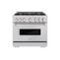 ZLINE - 36" Classic Dual Fuel Range with 6 Brass Burners and Convection Oven (CDR-BR-36) - Stainless Steel-Front_Standard