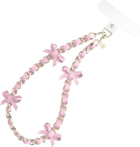 VELVET CAVIAR - Phone Charm Wristlet - Pink Bow Leather Chain