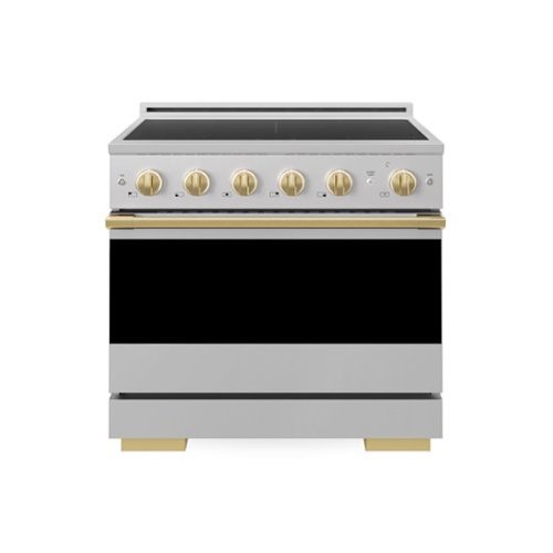 ZLINE - Autograph 36 in. 5.2 cu. ft. Marino Freestanding Induction Range with 5 Burners and Convection Oven w/ Gold Accents - Stainless Steel
