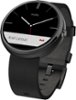 Motorola - Moto 360 Smartwatch 46mm Stainless Steel - Black Leather-Front_Standard