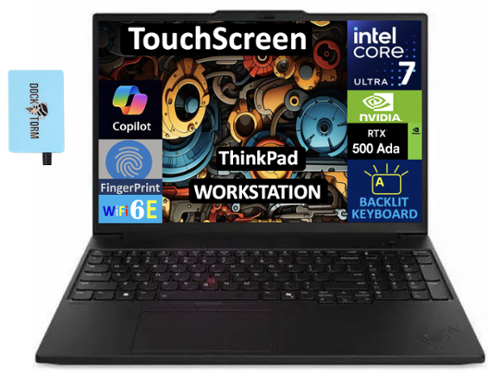 Lenovo - ThinkPad P16s Laptop 16.0 WUXGA (Intel Ultra 7-155H, 64GB DDR5, 2TB PCIe SSD, Win 11 Pro) w/USB Hub - Black-Front_Standard 