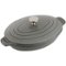 Staub - Cast Iron 9-inch x 6.6-inch Oval Covered Baking Dish - Graphite Grey-Front_Standard