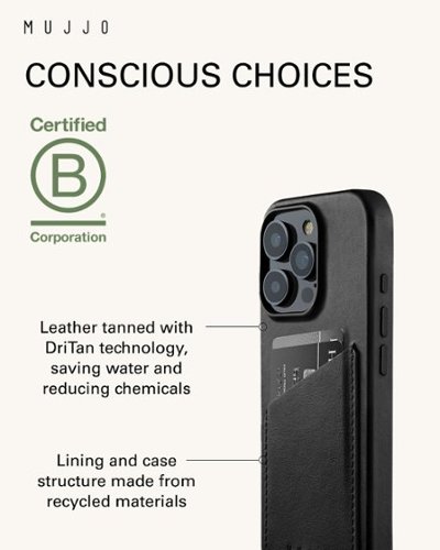 Mujjo Apple iPhone 16 Pro Wallet Leather Case - Black WORLDWIDE DELIVERY