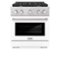 ZLINE - 30" Paramount Dual Fuel Range with 4 Burners and Convection Oven (SDR-WM-30) - Black Matte-Front_Standard