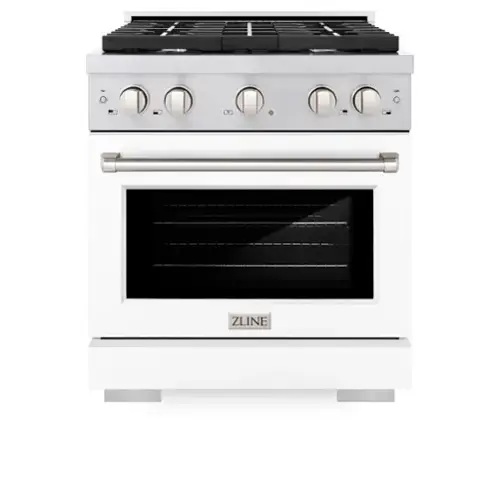 Front. ZLINE - ZLINE 30" Paramount Dual Fuel Range with 4 Burners and Convection Oven (SDR-WM-30) - Black Matte.