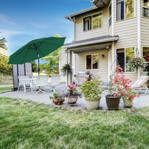 Nature Spring - 10-Foot Patio Half Umbrella with Auto Tilt - Hunter Green-Alt_View_Standard_18 