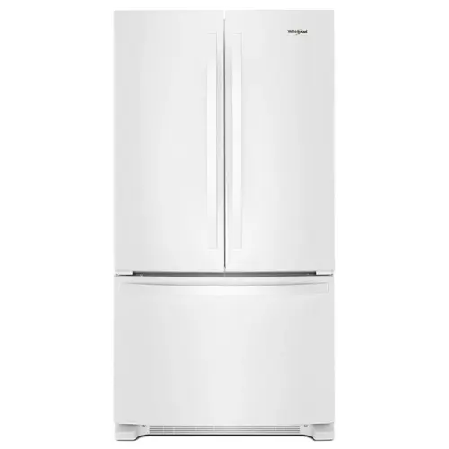 Front. Whirlpool - 25.2 Cu. Ft. French Door Smart Refrigerator with Elevated Deli Drawer - White.