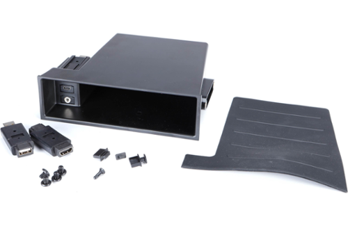 Maestro - Universal Single-DIN Dash Pocket with Modular Media Pass-Thrus - Black
